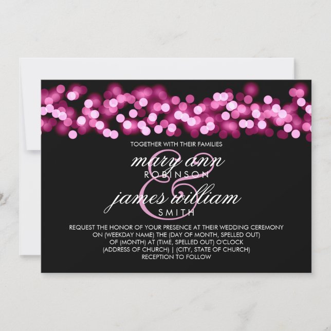 Elegant Wedding Pink Hollywood Glam Invitation (Front)