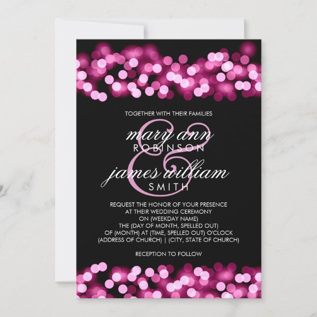 Elegant Wedding Pink Hollywood Glam Invitation (Front)