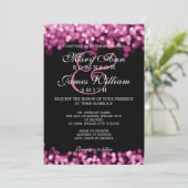 Elegant Wedding Pink Lights Invitation (Standing Front)