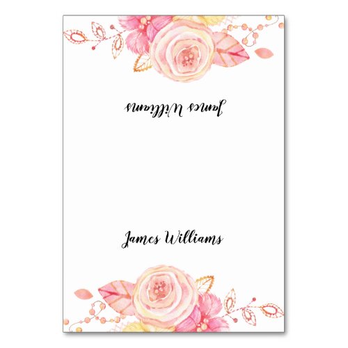 Elegant Wedding Place Cards With Flowers