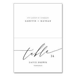 Elegant Wedding Place Cards With Meal Choice