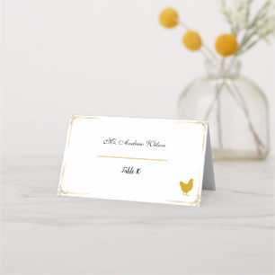 Elegant Wedding Place Cards with Meal Icons