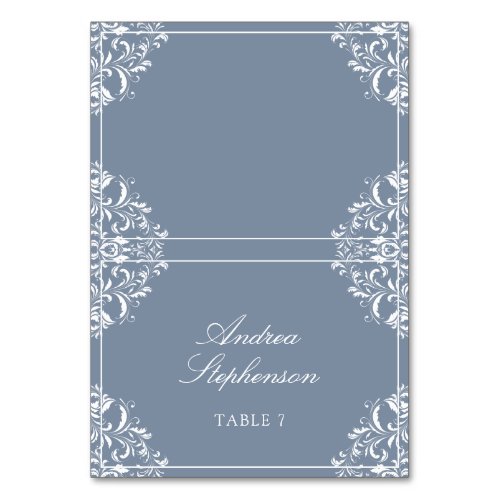 Elegant Wedding Place  Name Cards Dusty Blue