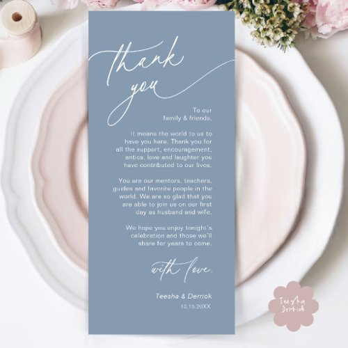 Elegant Wedding Place Setting Thank You Card