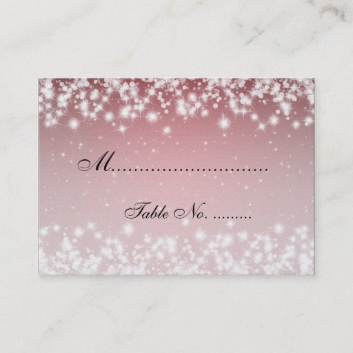 Customizable Elegant Wedding Placecards Winter Sparkle Red Business Cards