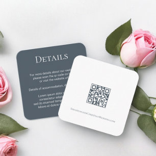 Elegant Wedding Plain Simple QR Code Enclosure Card