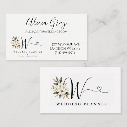 Elegant Wedding Planner Business Card