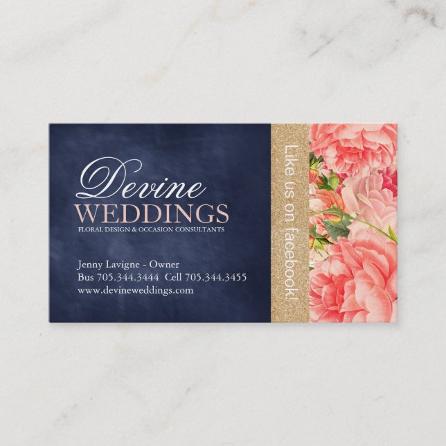 Elegant Wedding Planner Business Cards (Front)