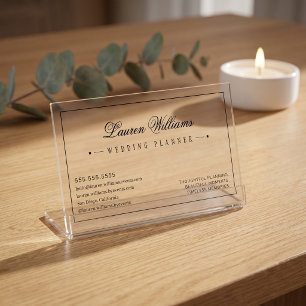 Elegant Wedding Planner Clear Business Cards