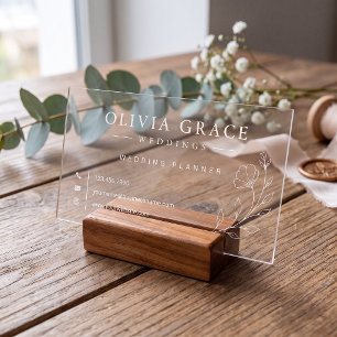 Elegant Wedding Planner Clear Business Cards