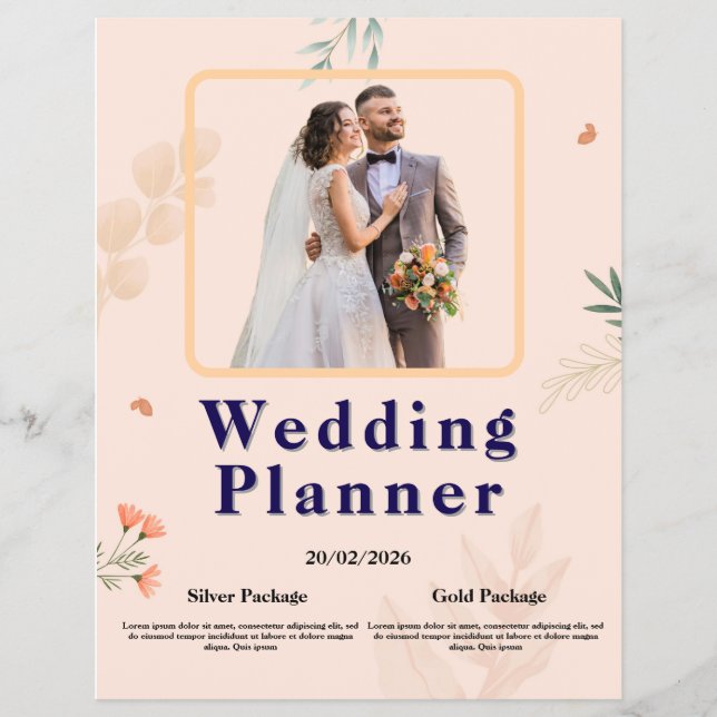 Elegant Wedding Planner Flyer | Modern Floral Desi (Front)