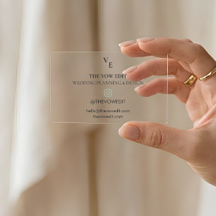 Elegant Wedding Planner Instagram Business Clear Business Cards