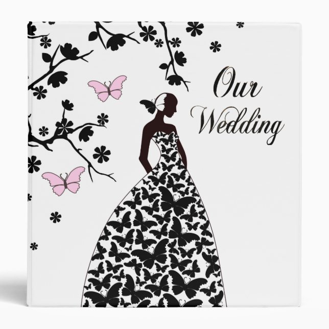 Elegant Wedding Planner Notebook Butterflies Binder (Front)