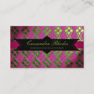 Elegant Wedding Planner Pink & Gold Business Card