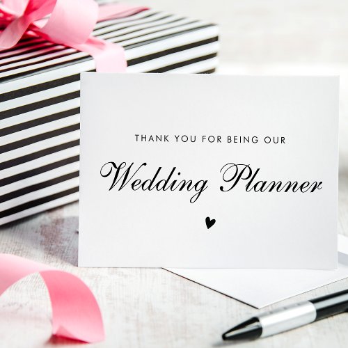 Elegant Wedding Planner Thank You Card