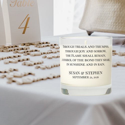 Elegant Wedding Poem Scented Candle