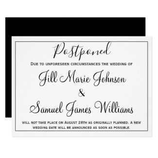 Elegant Wedding Postponed Invitation