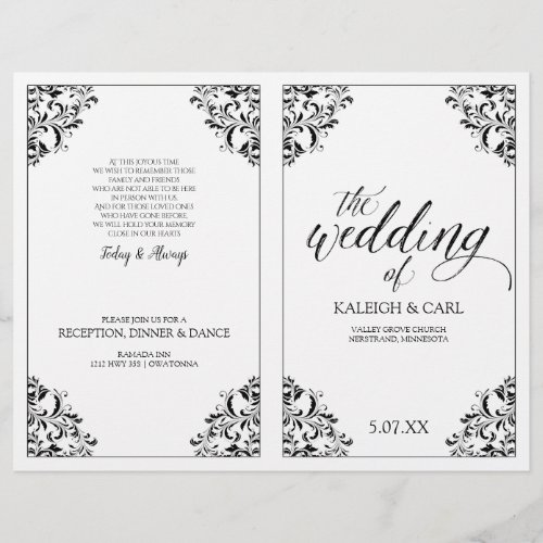 Elegant Wedding Program Booklet _ Nadine Black