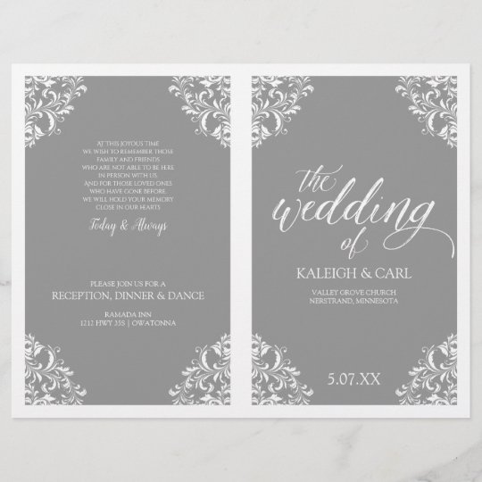 Elegant Wedding Program Booklet Nadine Gray Zazzle Com