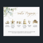 Elegant Wedding Program in Spanish with Greenery<br><div class="desc">Looking for a wedding program in Spanish? look no further, delight your guests with this gorgeous watercolor wedding timeline with program on the back (or any other message you like) sure to delight your guests! Design with exquisite corner watercolor greenery detail, as well as in fine artistry watercolor timeline images...</div>