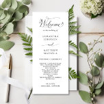 Elegant Wedding Program with Beautiful Calligraphy<br><div class="desc">Welcome your guests with this elegant wedding program with delicate calligraphy details. Design in white and black. Add your own details using the template text boxes. If adjustments are needed, use the "Edit Using Design Tool" button at the end of the template text boxes and make text size, positioning or...</div>