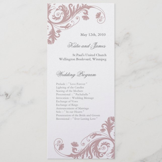 Elegant  Wedding Programs (Front)