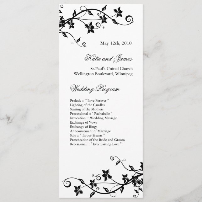Elegant  Wedding Programs (Front)