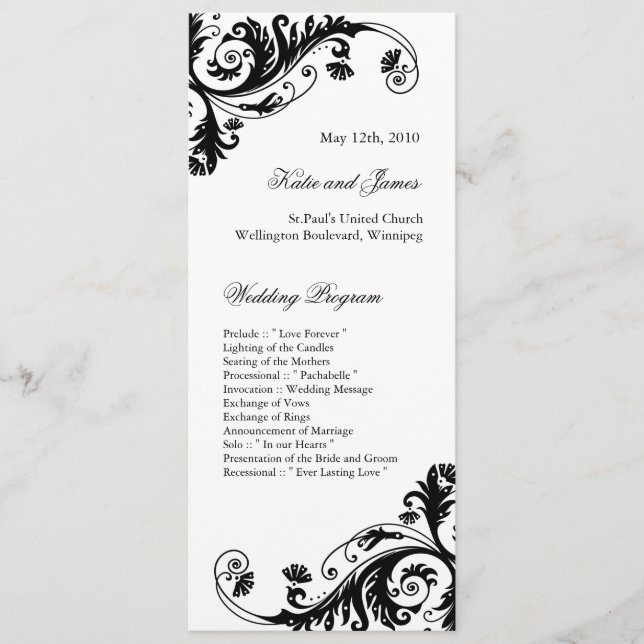 Elegant  Wedding Programs (Front)