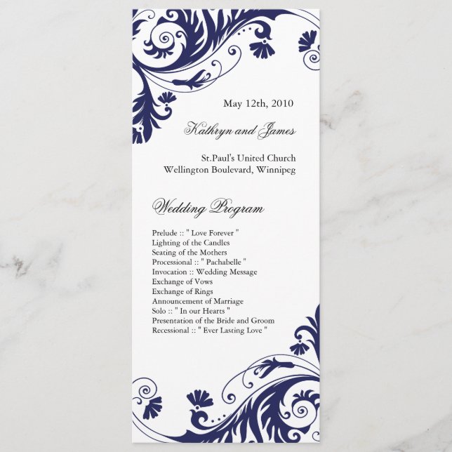 Elegant  Wedding Programs (Front)