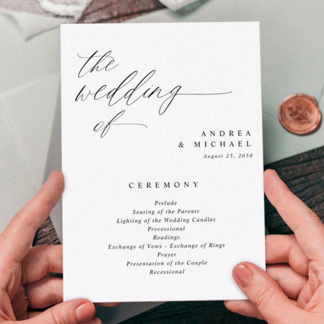 Elegant Wedding Programs 5x7 Romantic Calligraphy (Creator Uploaded)