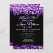 Elegant Wedding Purple Lights Invitation (Front/Back)