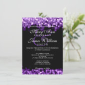 Elegant Wedding Purple Lights Invitation (Standing Front)