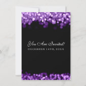 Elegant Wedding Purple Lights Invitation (Back)