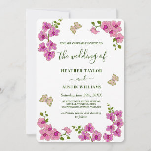 Elegant Wedding Purple Orchids  Invitation