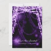 Elegant Wedding Purple String Lights Invitation (Back)