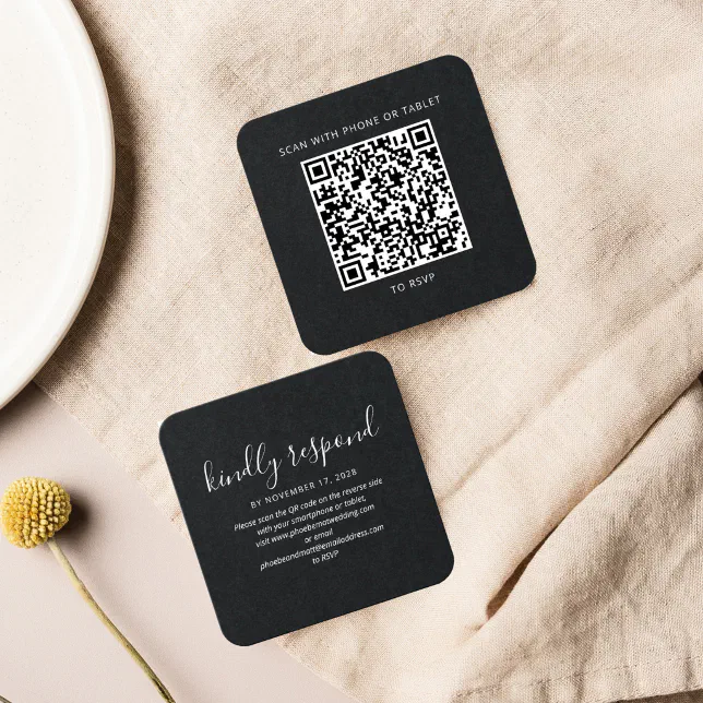 Elegant Wedding QR Code RSVP Website | Zazzle