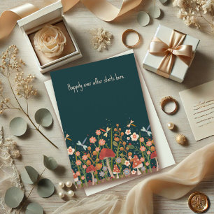 Elegant Wedding Quote Dragonfly Floral Card