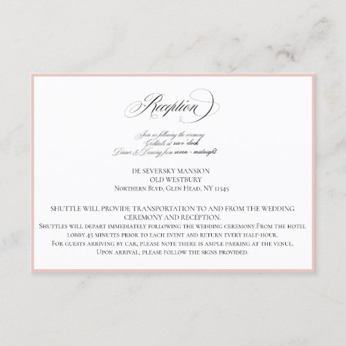 Elegant Wedding Reception Card CharlotteF