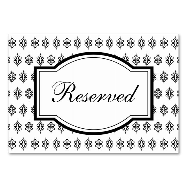 Elegant Wedding Reception Conference Table Card (Front)