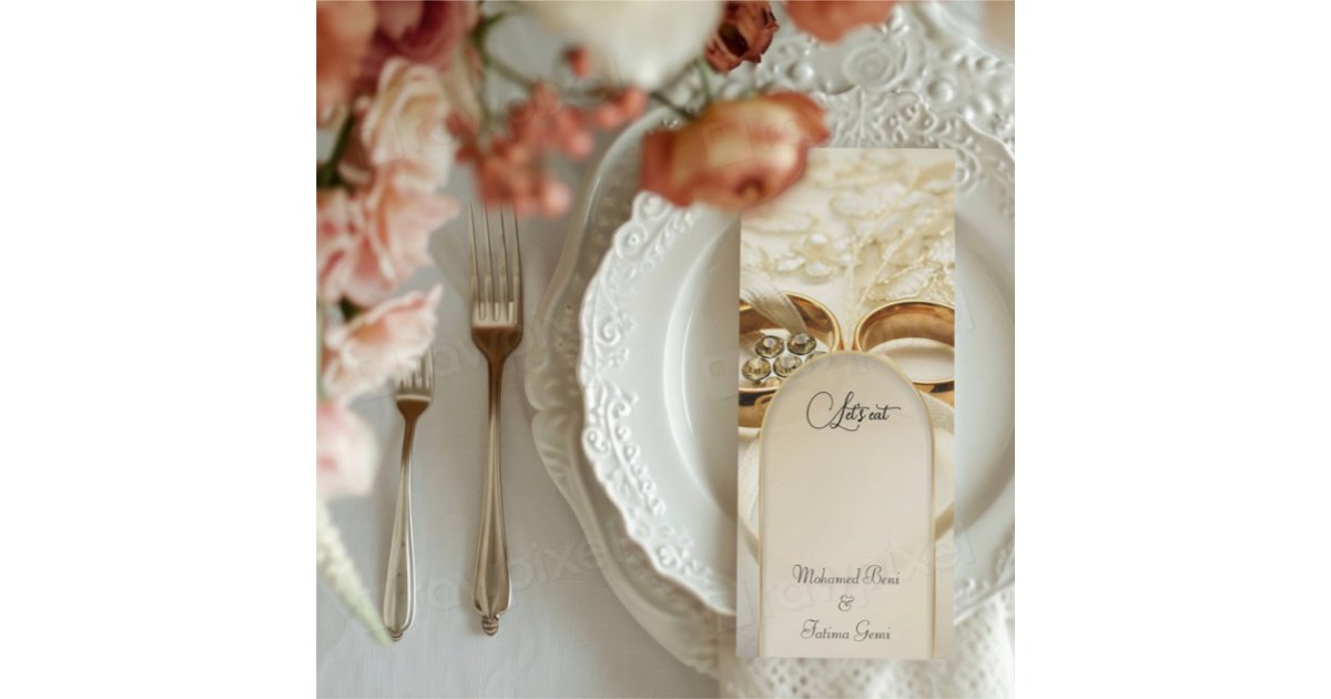 Elegant Wedding Reception Dinner Menu Template Zazzle