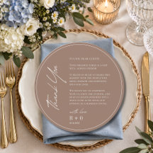 Elegant Wedding Reception Dinner Thank You Card