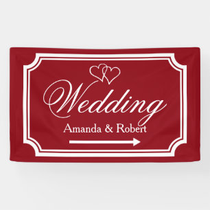 Elegant wedding reception direction sign banner