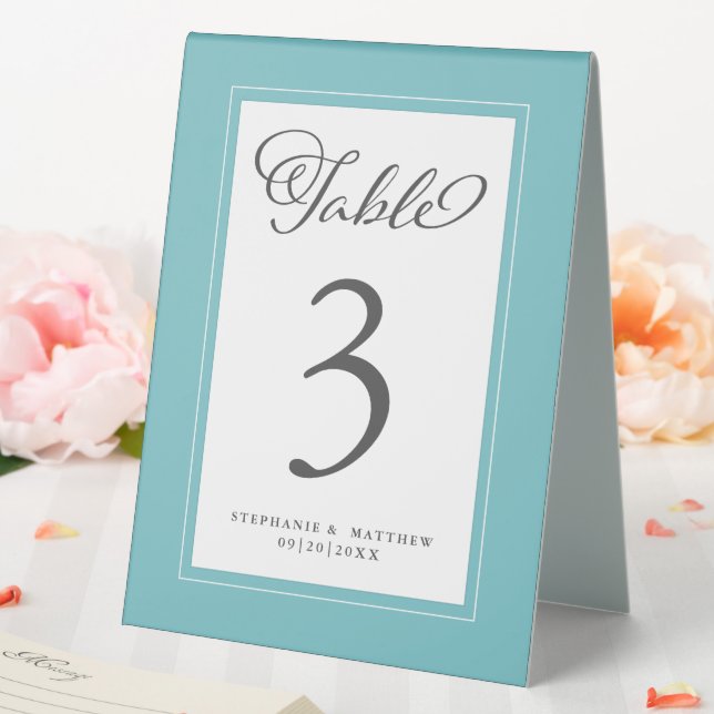 Elegant Wedding Reception Guest Table Number Aqua Tent (In SItu (Wedding))