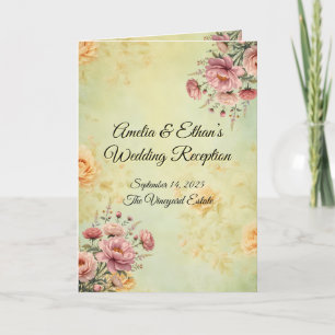 Elegant Wedding Reception Menu & Program