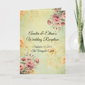 Elegant Wedding Reception Menu & Program