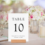 Elegant Wedding Reception Table Number Holder<br><div class="desc">Elegant wedding reception 5X7 table numbers with giclee photo cards and wood holders. These signs feature "Table" and the table number in elegant serif typography, your names and reception date. Create each table number sign and add to your shopping cart one at a time, then check out once all numbers...</div>