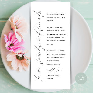 Elegant Wedding Reception Thank You Card for Guest