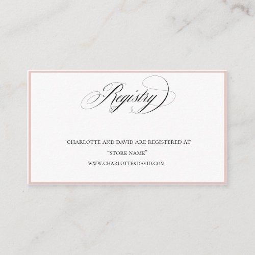 Elegant Wedding Registry Card CharlotteF