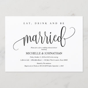 Elegant Wedding Rehearsal Dinner Invitation Card
