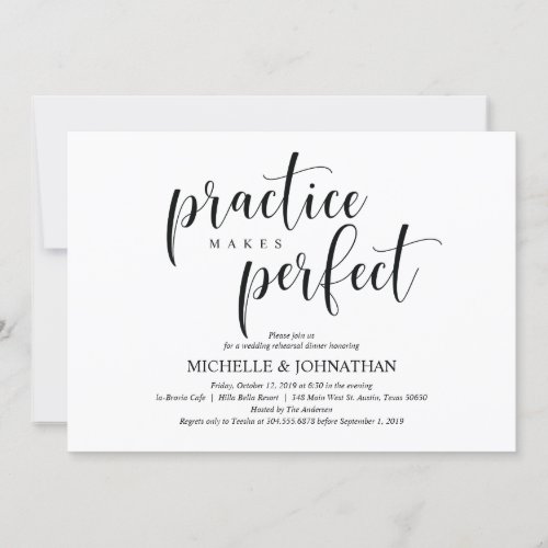 Elegant Wedding Rehearsal Dinner Invitation Card